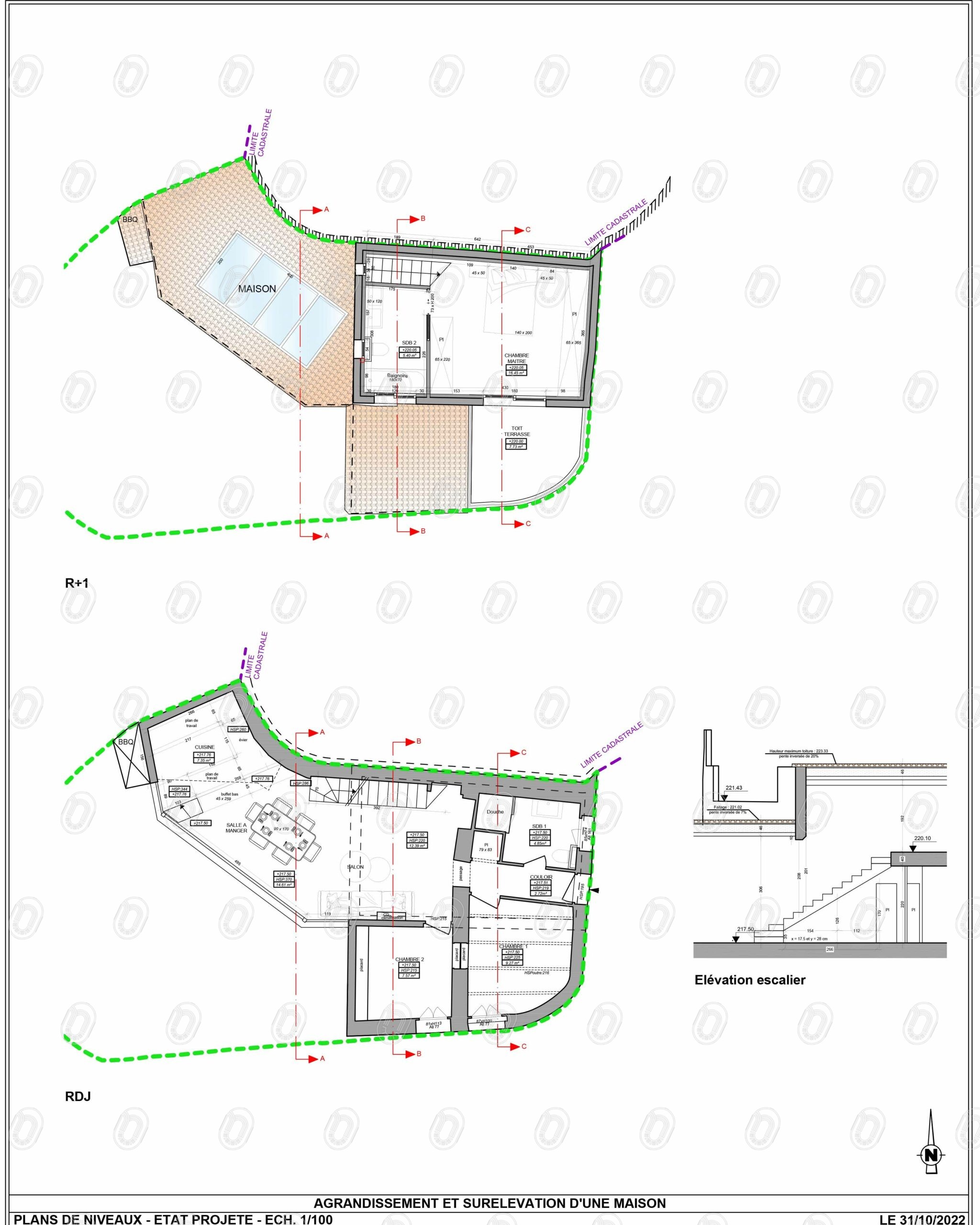 plans-niveaux-agrandissement-surelevation-roquebrune-cap-martin.jpg Plans de niveaux du projet d’agrandissement et de surélévation d’une maison à Roquebrune-Cap-Martin