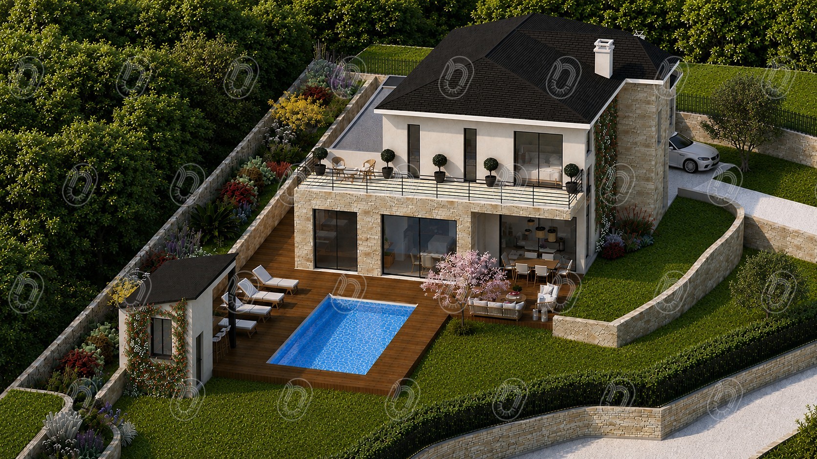 Plan d'architecture d'intérieur pour maison à Peille