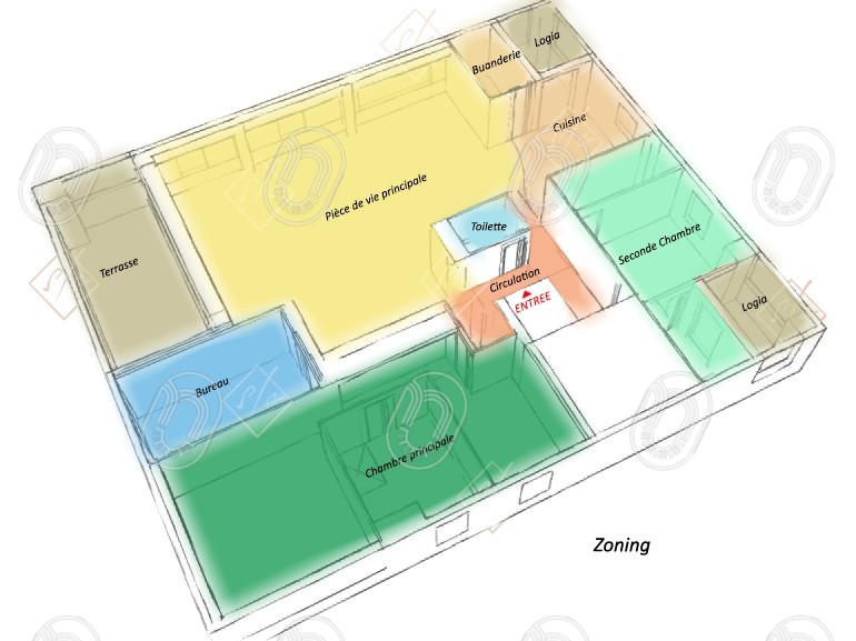 Projet d'agencement intérieur ( ZONING 4 ) de l'appartement de Mr DELGALLO du 9 MAI 2018