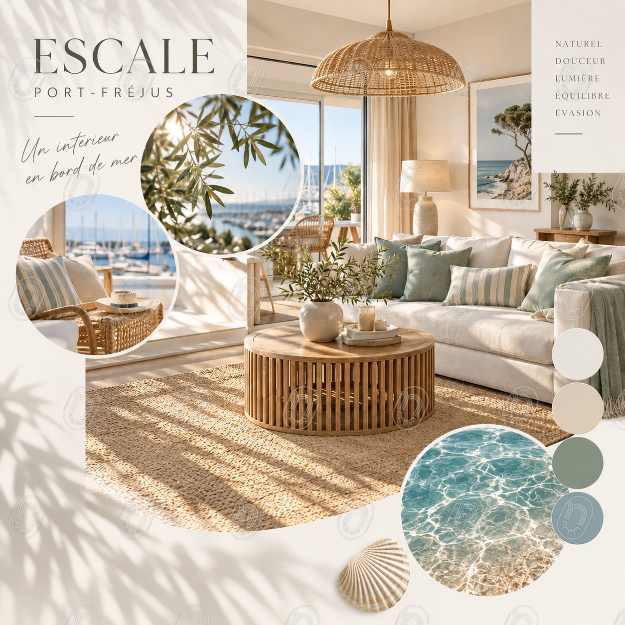 concept-projet-escale-port-frejus2 Concept de décoration intérieure du projet Escale pour un appartement de location saisonnière à Port-Fréjus