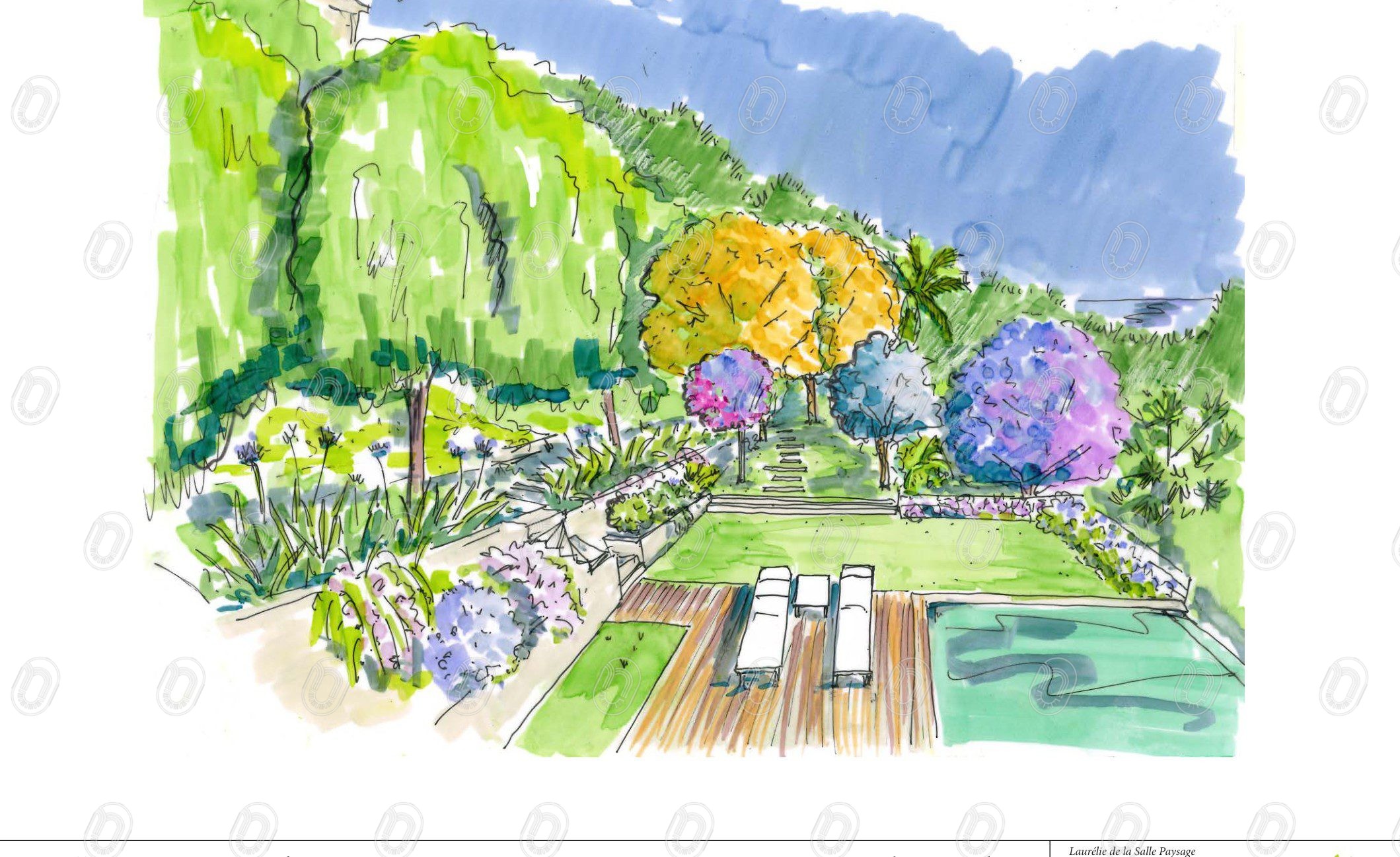 croquis-espace-central-jardin-cap-dail Croquis d’aménagement de l’espace central du jardin paysager à Cap-d’Ail