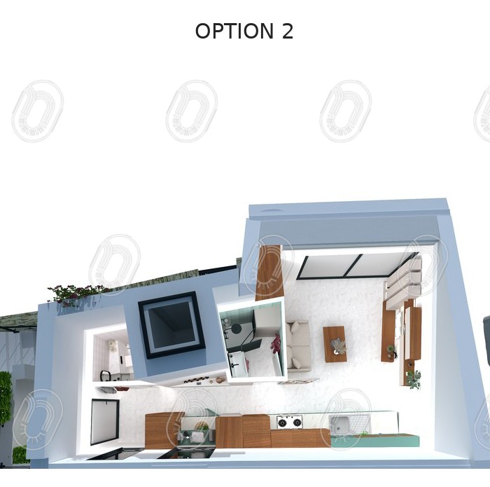 plans-3d-option 2-amenagement-projet-neroli-la-turbie Option2 d’aménagement en plan 3D du projet Néroli à La Turbie