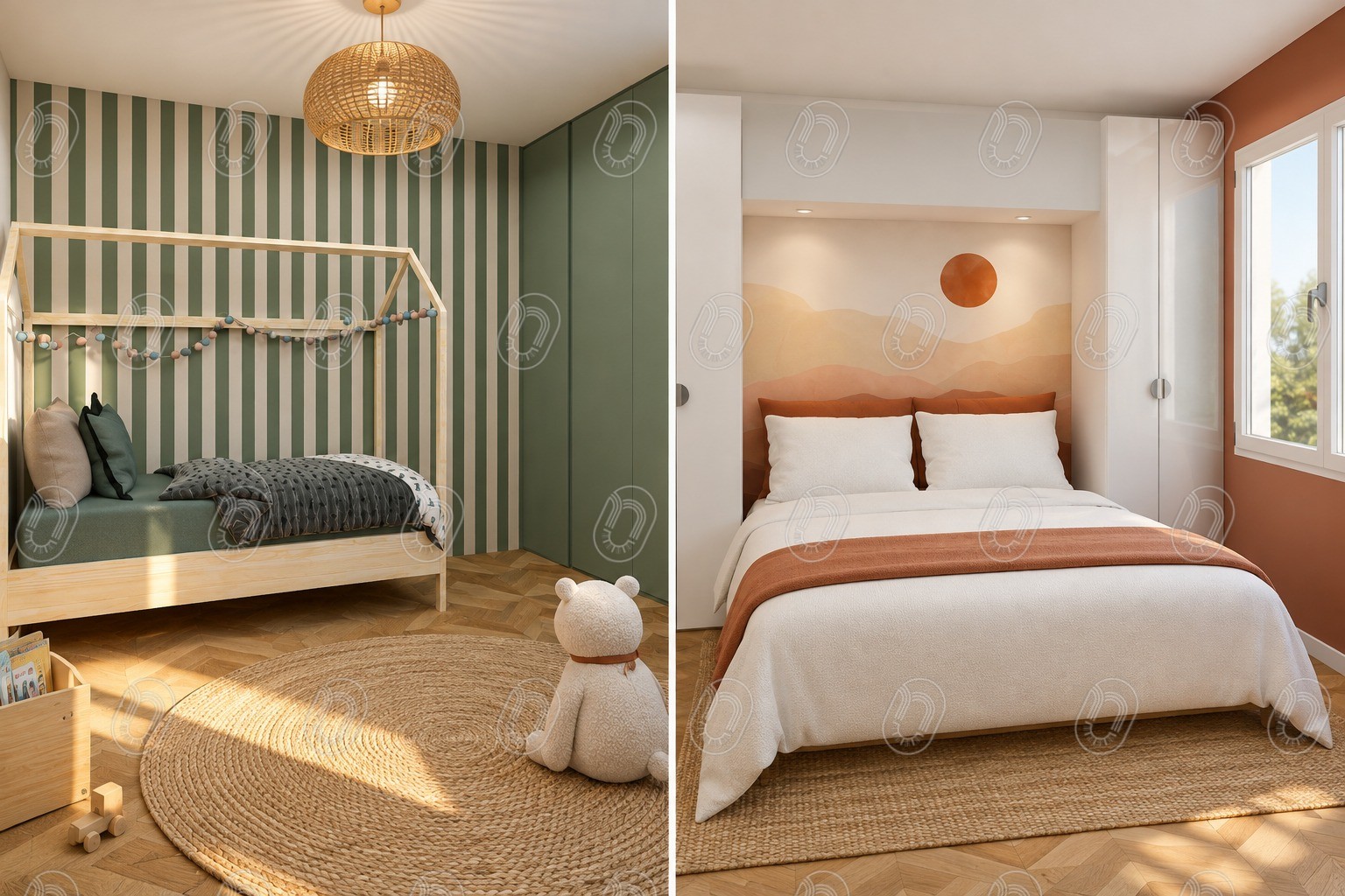 projet-epure-deux-chambres-draguignan Aménagement des deux chambres du projet Épure à Draguignan, chambre enfant et chambre parentale