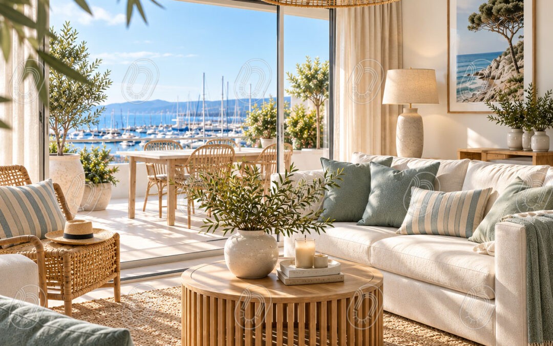 Projet Escale – ambiance de décoration intérieure bord de mer pour un appartement à Port-Fréjus