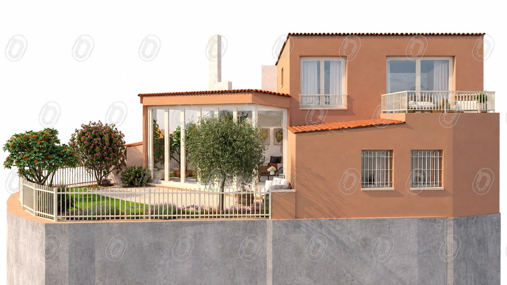 rendu-3d-facade-agrandissement-surelevation-solea-roquebrune-cap-martin Rendu 3D extérieur du projet d’agrandissement et de surélévation de la maison Soléa à Roquebrune-Cap-Martin