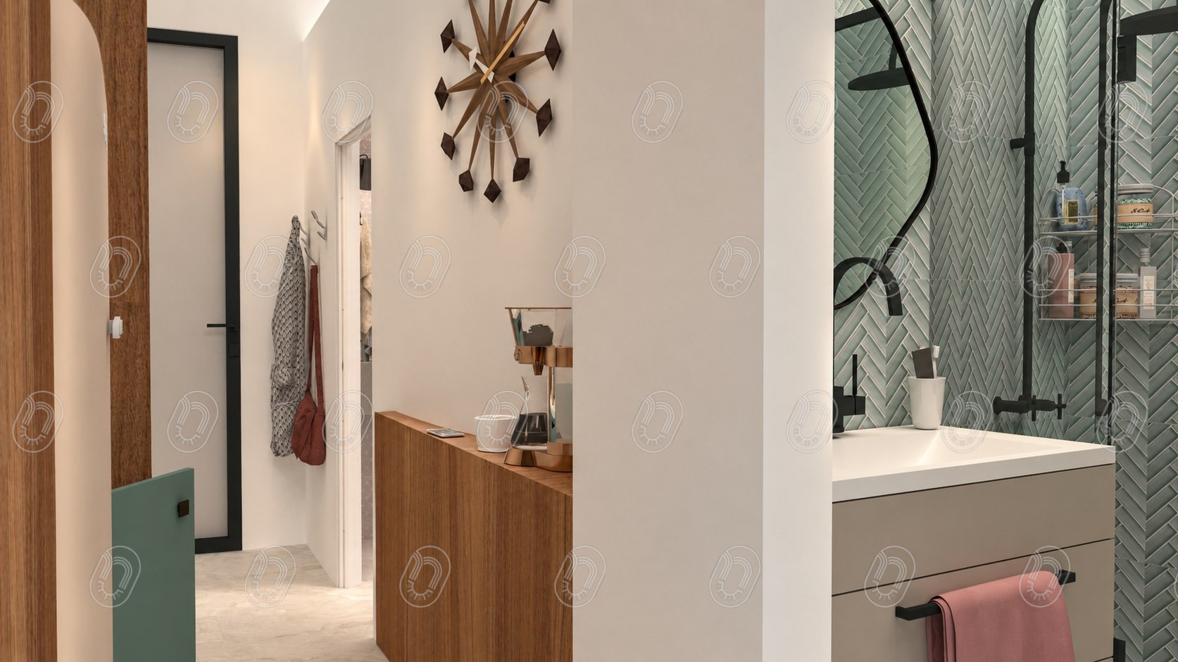 salle-eau-amenagement-sur-mesure-projet-neroli-la-turbie Salle d’eau et aménagement sur mesure de la dépendance du projet Néroli à La Turbie
