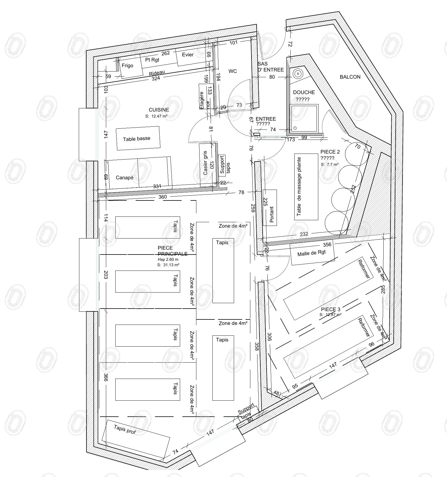 second-souffle-plan-etat-projete-seul-draguignan Plan état projeté du studio de Pilates Second Souffle à Draguignan