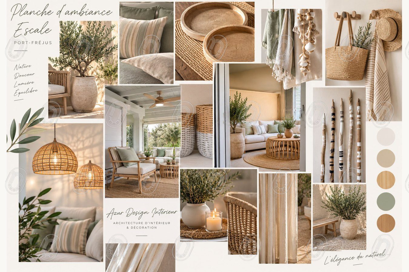 Ambiance loggia — Projet Escale Planche d’ambiance de la loggia du projet Escale à Port-Fréjus